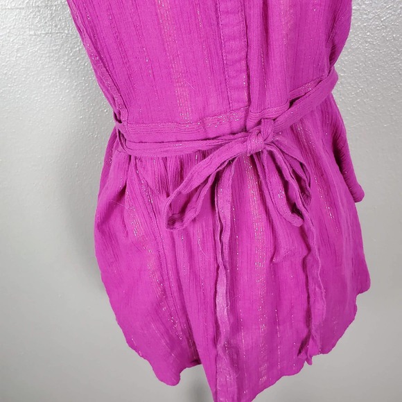 Anthropologie Maeve Fuchsia Sparkly Gauze Tunic S - Picture 6 of 9